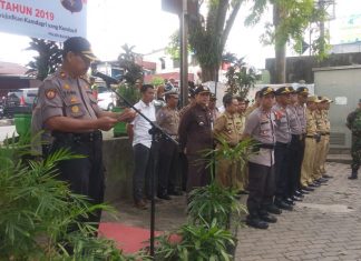 Gelar Apel Siaga Pengamanan Pemilu. Polsek Balikpapan Utara dan Koramil, Libatkan Elemen Masyarakat
