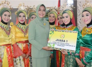 Juara Lomba Tari Jepen HUT Darma Pertiwi ke 55 Direbut Persit Mulawarman