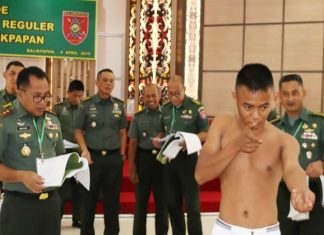 Seleksi Tamtama TNI AD Kodam VI Mulawarman Gelombang I, di Ikuti 386 Peserta