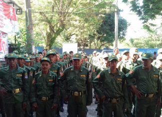 Linmas Sungainangka Siap Laksanakan Tugas, Untuk sukses Pemilu 2019