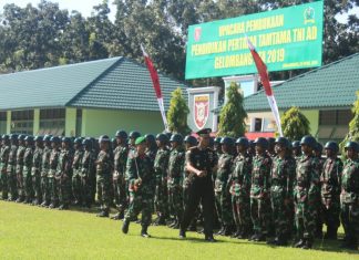 Upacara Pembukaan Pendidikan Bagi 728 Siswa Calon Prajurit TNI AD di Gelar Rindam VI Mulawarman