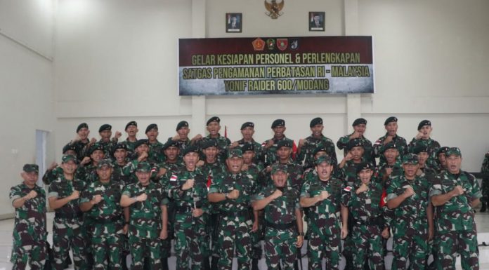Kasum TNI, letjen TNI Joni Supriyanto di Markas Batalyon Raider 600 Modang
