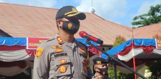 Kapolres Pimpin Apel Pergeseran Pasukan Pengamanan Pilkada Serentak dan Pelepasan Purna Tugas Personil Polres Nias