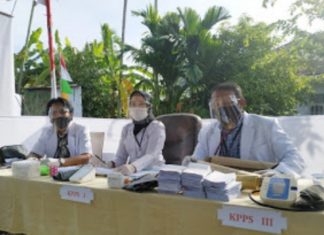 TPS Unik Bernuansa Putih-putih di Dumai, Tema Pandemi Covid-19