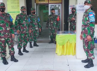 Cegah Covid-19, Personil Koramil 05/Medan Baru Sosialisasi ProKes 3 M di Pajus