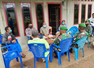 Pemdes Watu Wangka, Bhabinkamtibmas,Bhabinsa, Edukasi Masyarakat Taat Protokol Covid-19