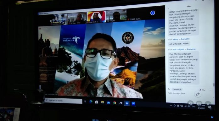 Ikuti Zoom Meting Bersama Kemenparekraf, Koordinator SMSI Minta Sandiaga Uno Datang ke Sergai