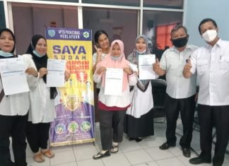 Tingkatkan Pelayanan Di Masa Pandemi Disdukcapil Labuhan Batu Gelar Vaksinasi Covid-19 Bagi Pegawai