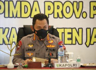 Kapolri Pimpin Rapat Bersama Forkopimda Jayapura, Tekankan Persiapan PON dan Penanganan Covid-19