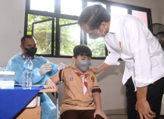 Vaksinasi Anak Usia 6-11 Tahun di Mulai, Presiden Tinjau Langsung di Komplek SDN Cideng Gambir Jakarta