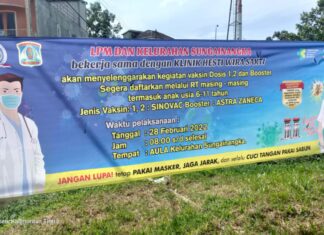 LPM dan Kelurahan Sungai Nangka Gelar Vaksinasi Massal Senin 28 Februari 2022, Parlin: Pelaksanaan di Aula Kantor Kelurahan Agar Mudah Dijangkau Warga