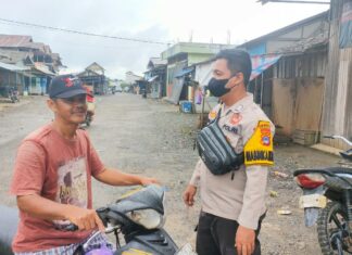 Polsek Kelumpang Tengah Gelar Ops Yustisi, Ingatkan Masyarakat Tetap Patuh Prokes