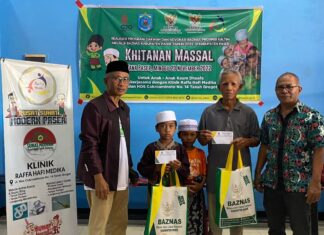 Baznas, BSM Indonesia dan Klinik Raffa Hafib Paser Khitan 55 Anak Dhuafa