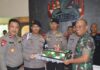Beri Kejutan HUT TNI ke 78, Batalyon A Pelopor Satbrimob Polda Kaltim Sambangi Markas Yonif Raider 600/Modang