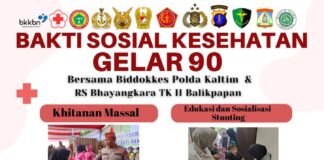 Baksos Kesehatan 90, Polda Kaltim Gelar Pelayanan Kesehatan Gratis