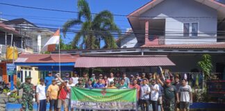 Karya Bhakti TNI, Koramil 0905/03 Gelar Kerja Bakti Bersama Warga RT 25 BDS