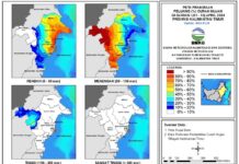 Dasarian I Tanggal 01-10 April, Wilayah Kaltim Berpeluang 80 Persen Hujan Sedang
