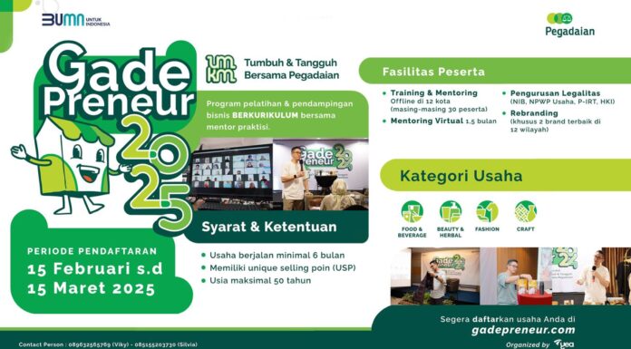 Calon Pebisnis Sukses Mari Merapat, Pegadaian GadePreneur 2025 Resmi Dibuka!