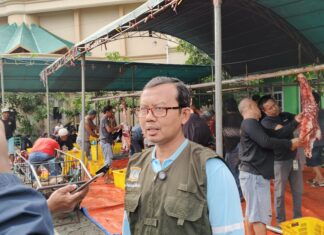 DKP3 Balikpapan Turun Langsung Awasi Proses Penyembelihan Sapi Kurban Presiden Prabowo Subianto di Masjid Al-Ula