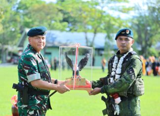 Upacara Penyambutan Satgas Denkul Rajawali-I Yonif 600/Modang Kembali dari Papua, Pangdam: Tugas ini bukan sekadar perintah, melainkan panggilan kehormatan.