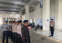 Polresta Balikpapan Gelar Apel Pengamanan Jelang Laga Persiba vs Persela di Stadion Batakan