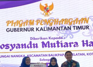 Posyandu Mutiara Hati RT 33 Perum BDS2 Balikpapan Juara Pertama Lomba Pos Yandu Tingkat Provinsi Kaltim
